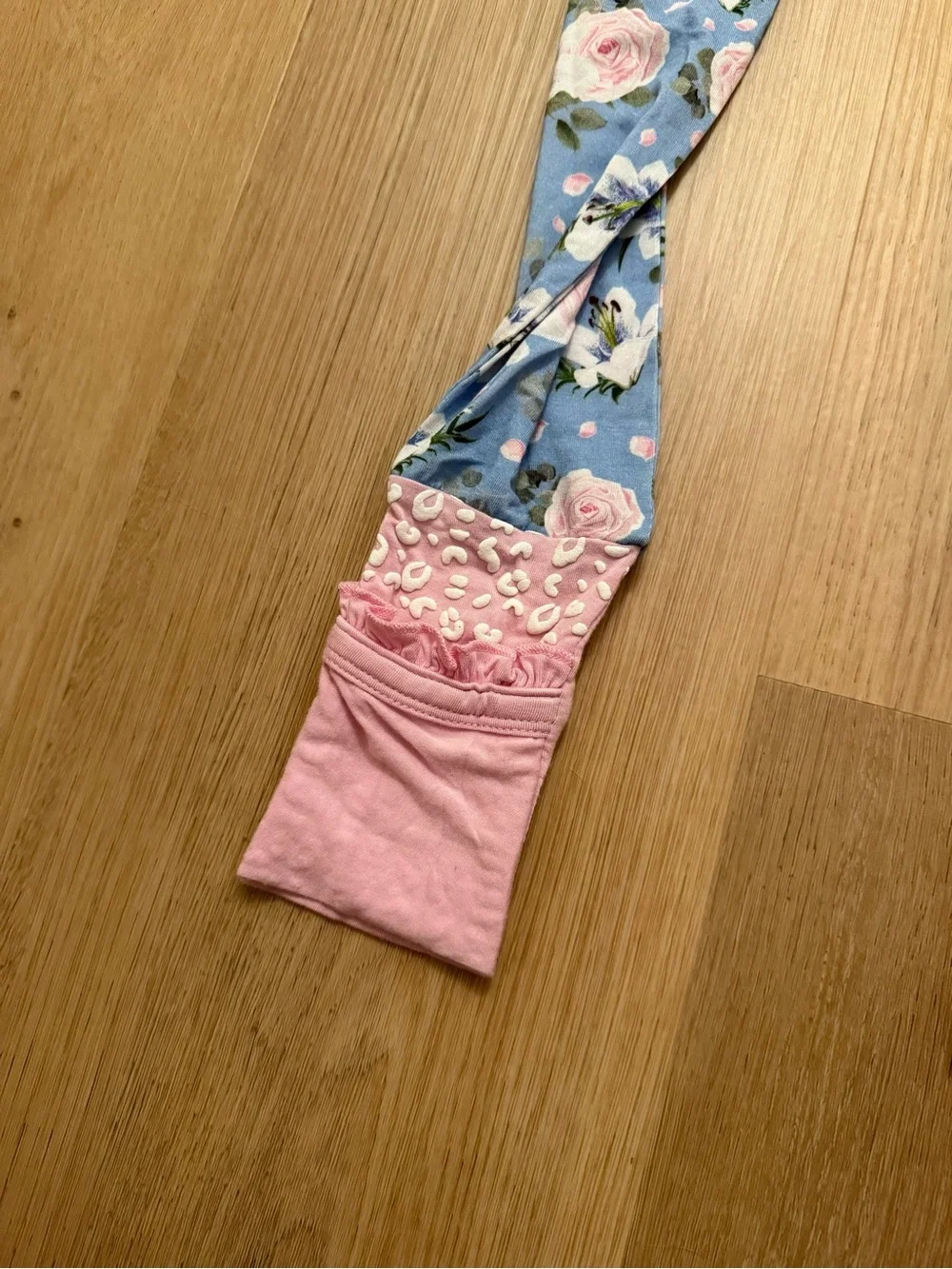 Blue Floral Ruffle-Trim Bamboo One-Piece Pajamas
